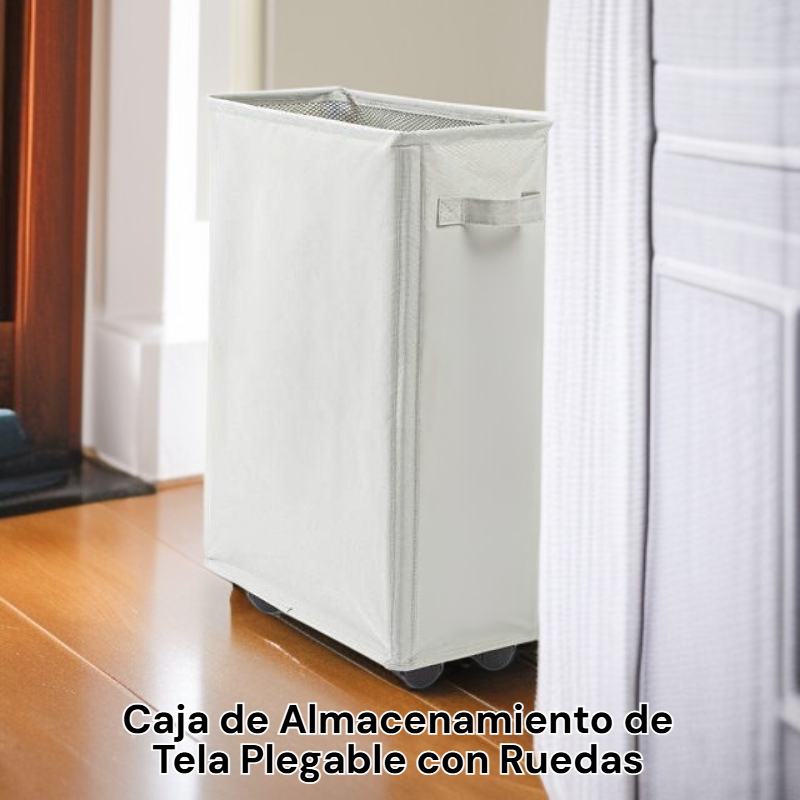 Caja de almacenamiento de tela plegable con ruedas