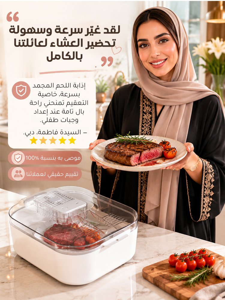 جهاز إذابة اللحم المجمد بسرعة فائقة وحرارة ثابتة 4 في 1 