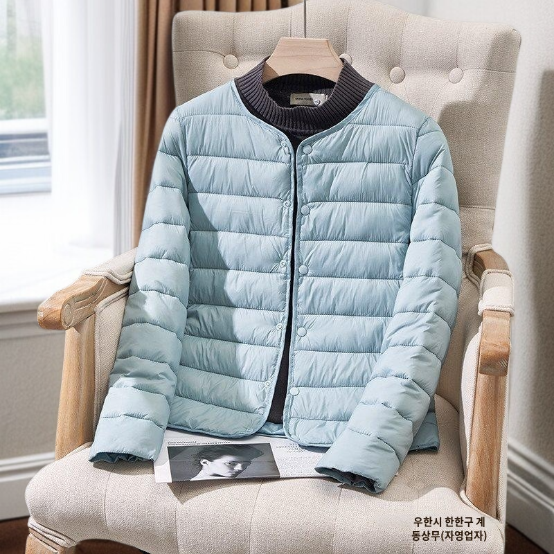 여자 라이트 패딩 보온 테일러드 쇼트 패딩 아우터 안에 패딩 입기