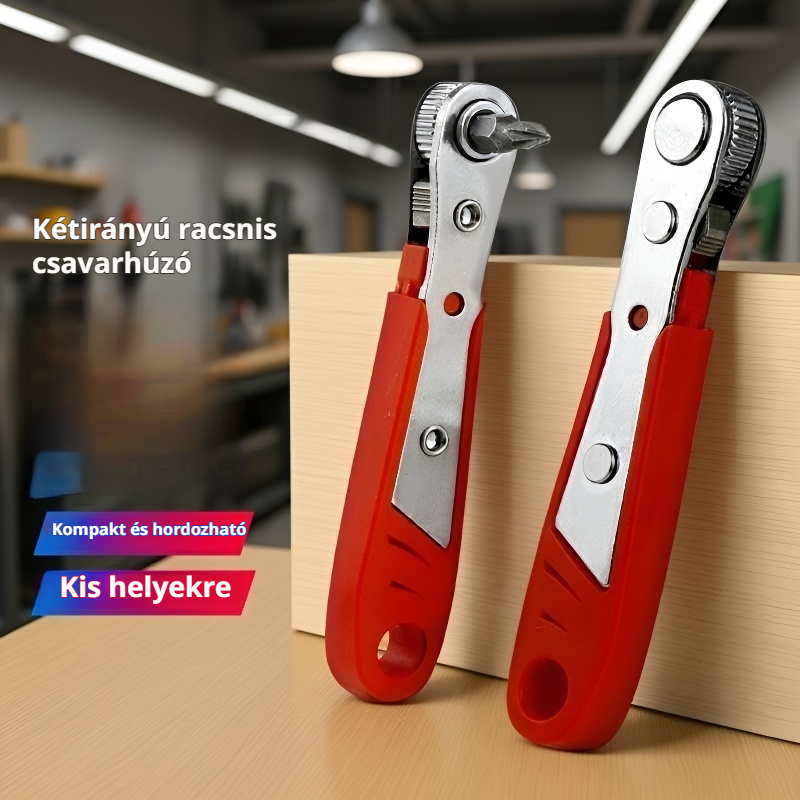  90 fokos derékszögű racsnis csavarhúzó és multifunkciós villáskulcs készlet