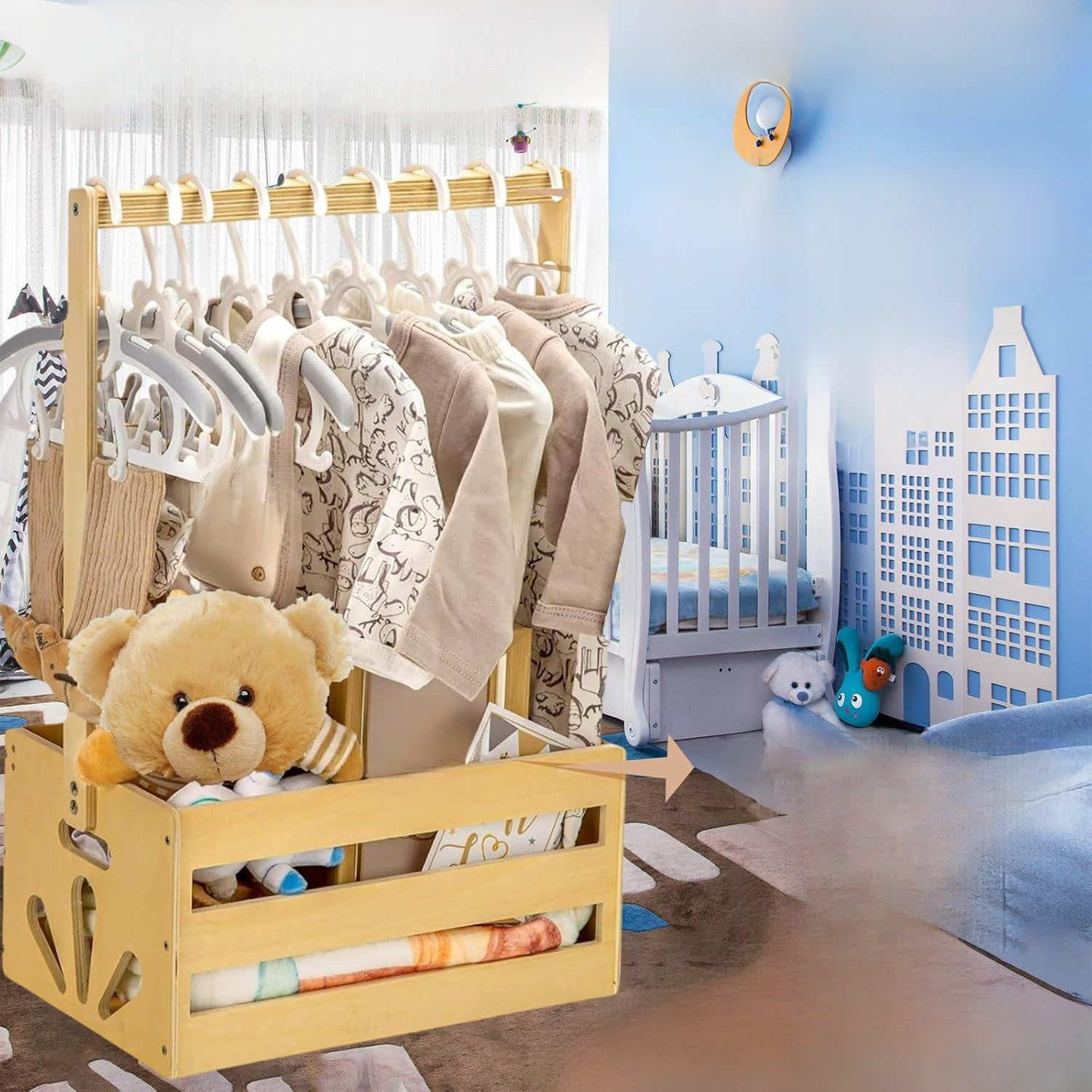 木質嬰兒用品收納箱