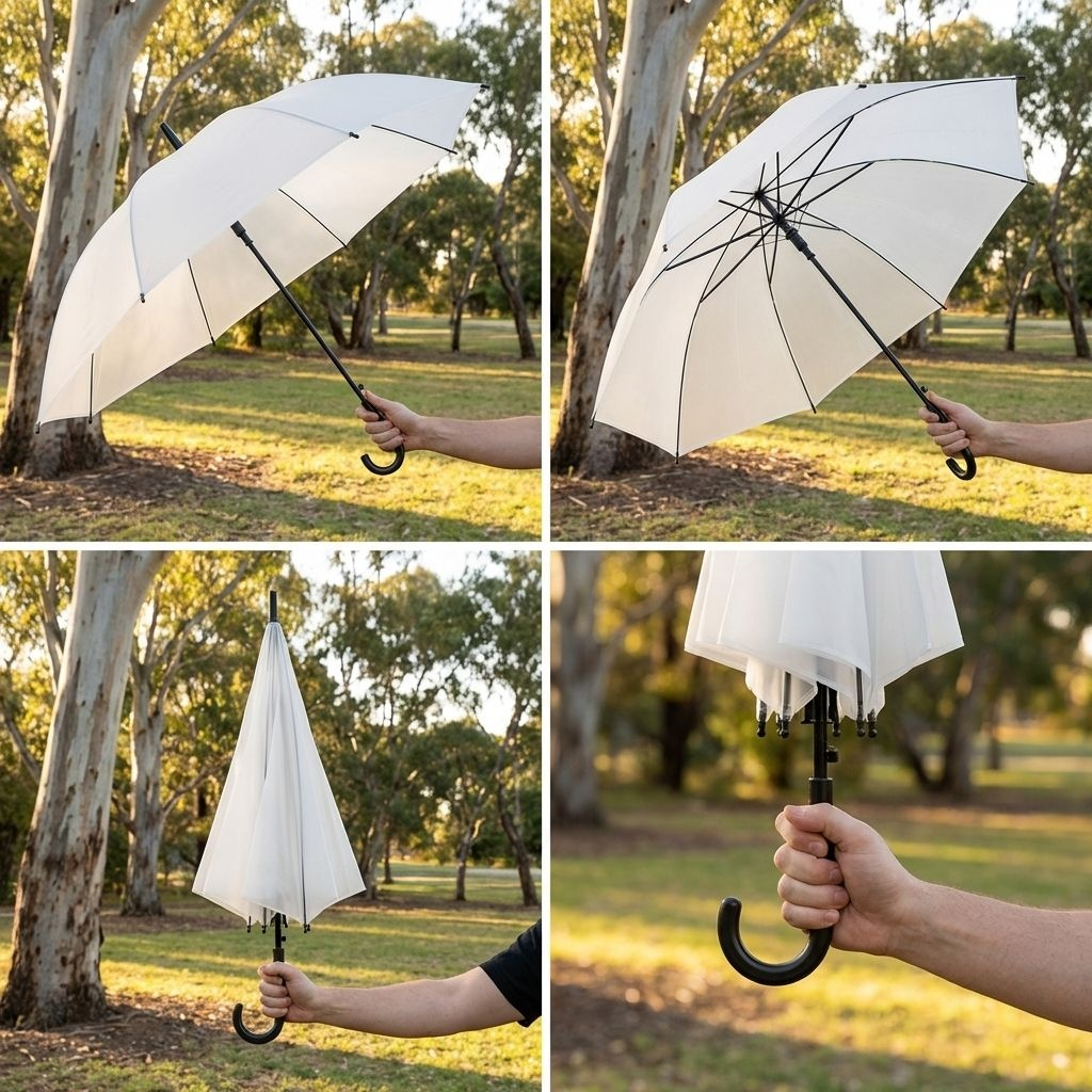 厚みのある透明な白い曇りガラスの傘