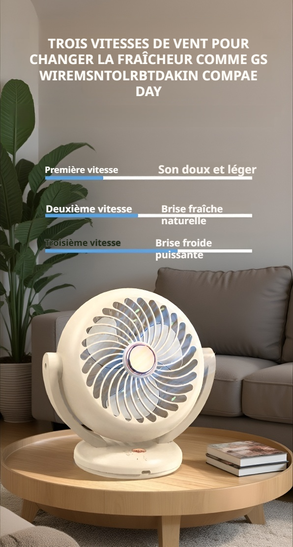 Ventilateur de bureau portable facile à déplacer