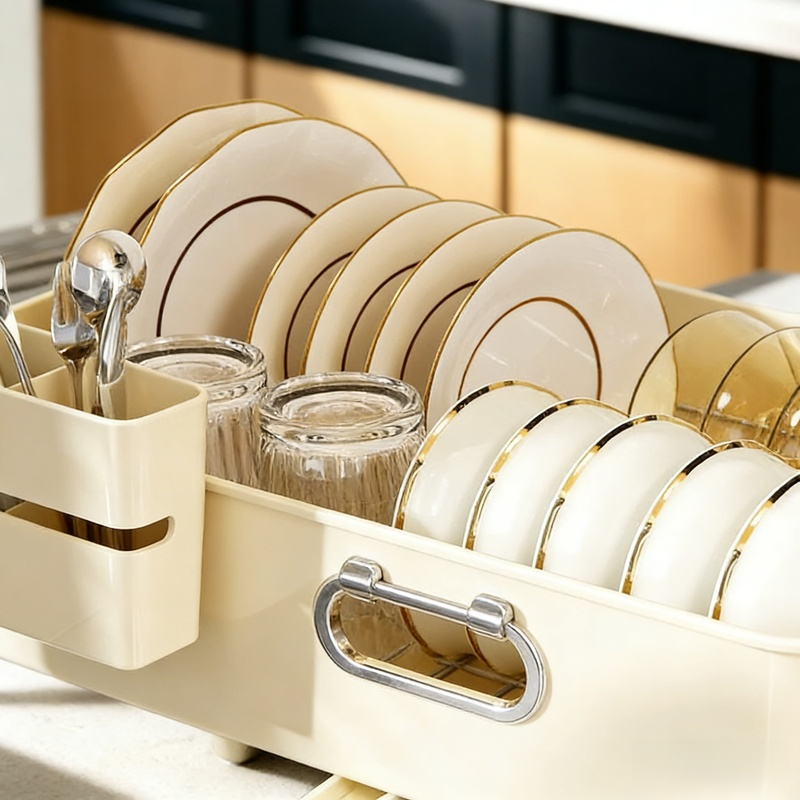 免打孔碗碟收納架 廚房碗碟晾乾架 筷子收納架 碗碟收納架