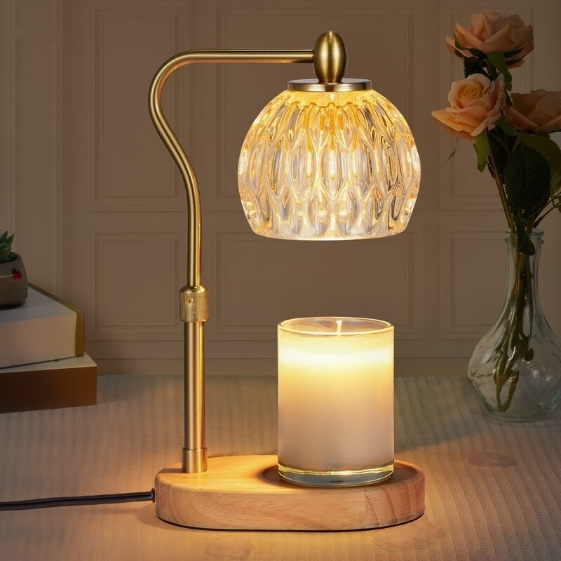 Adjustable Aroma Wax Melting Glass Table Lamp Bedroom Bedside Timer Light