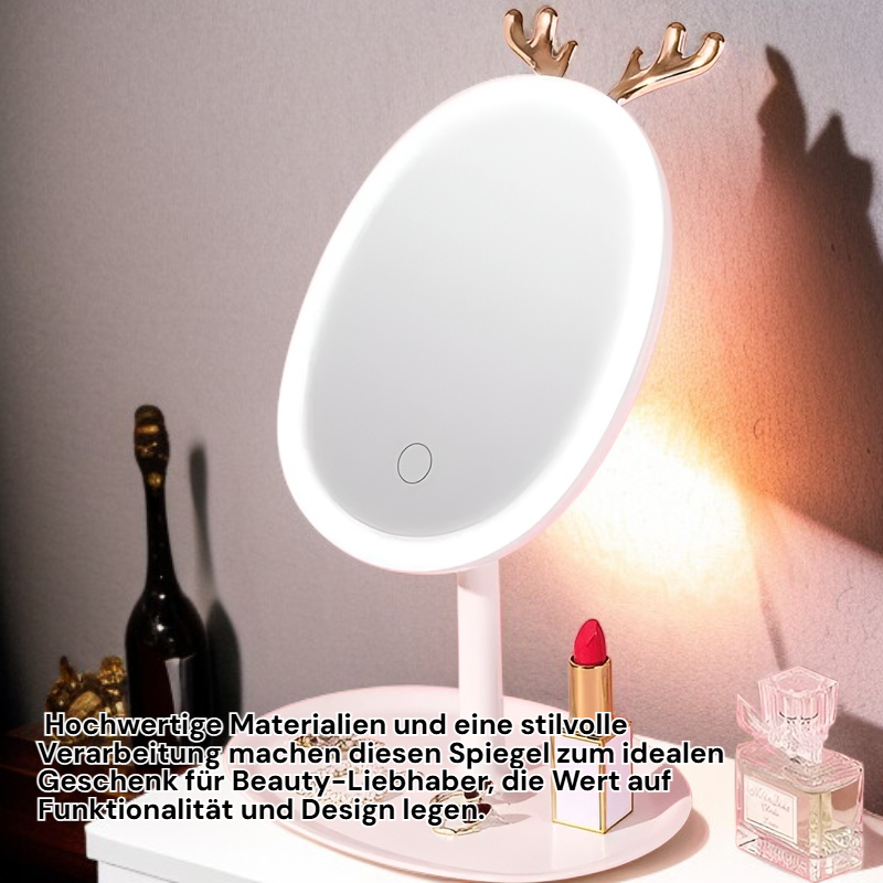 Tragbarer Make-up Spiegel mit kabelloser Ladefunktion