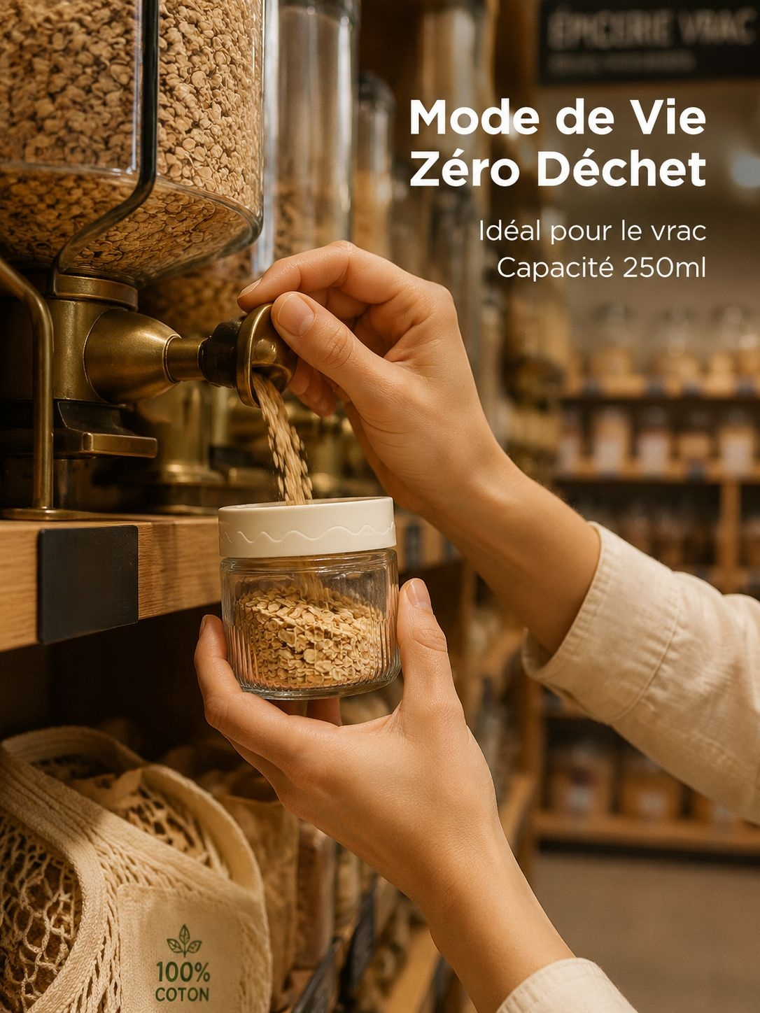 Bocaux empilables pour céréales et épices