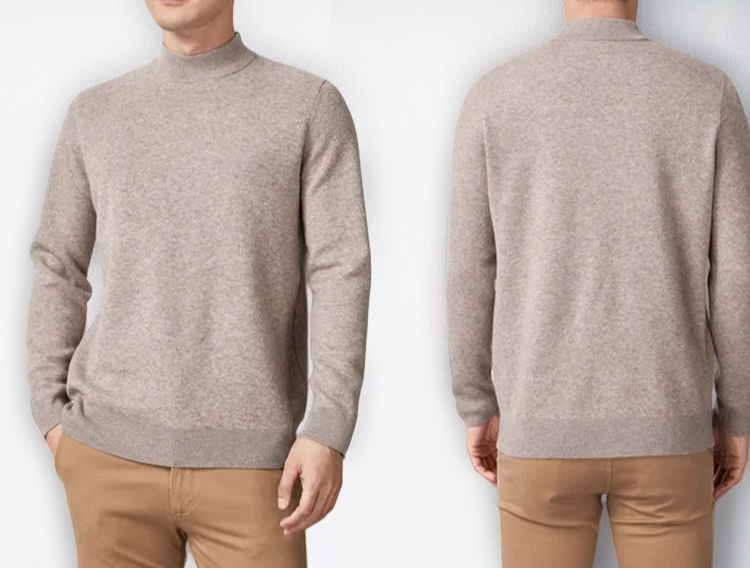 남성용 터틀넥 스웨터 측면 이미지