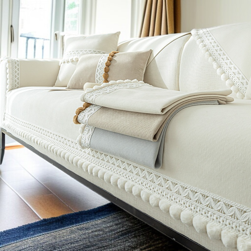 럭셔리 소파 패드 커버 미끄럼 방지 방석 패브릭 백 커버 셰닐 패브릭 소파 방석