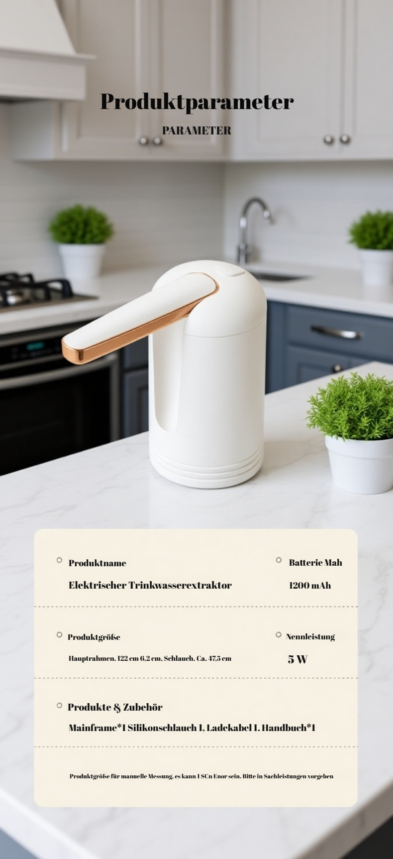 Reines Wasser Haushaltsgerät zur Wasserentnahme in moderner Küche