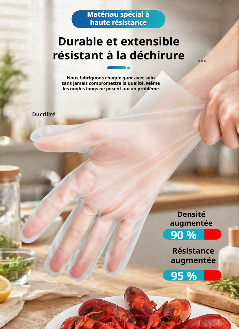 Gants jetables épais pour la cuisine