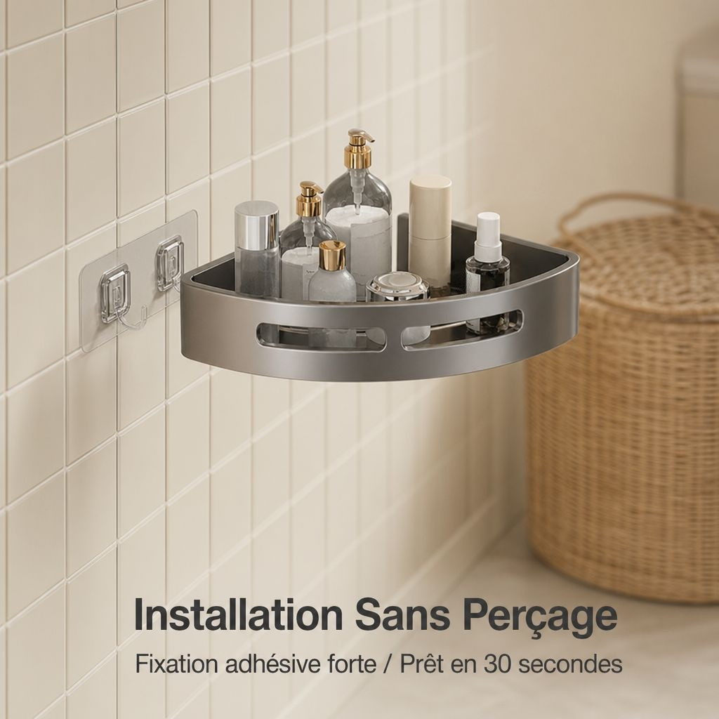 Étagère d’angle pour salle de bain