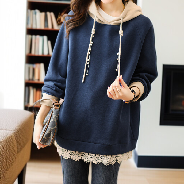 フード付きのパッド入りのセーターのジャケット緩い脂肪質の姉妹のセーターの女性大きいサイズの冬のセーター