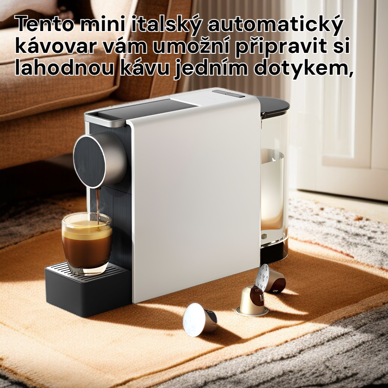 Malý italský kávovar s automatickým provozem, inspirovaný srdcem