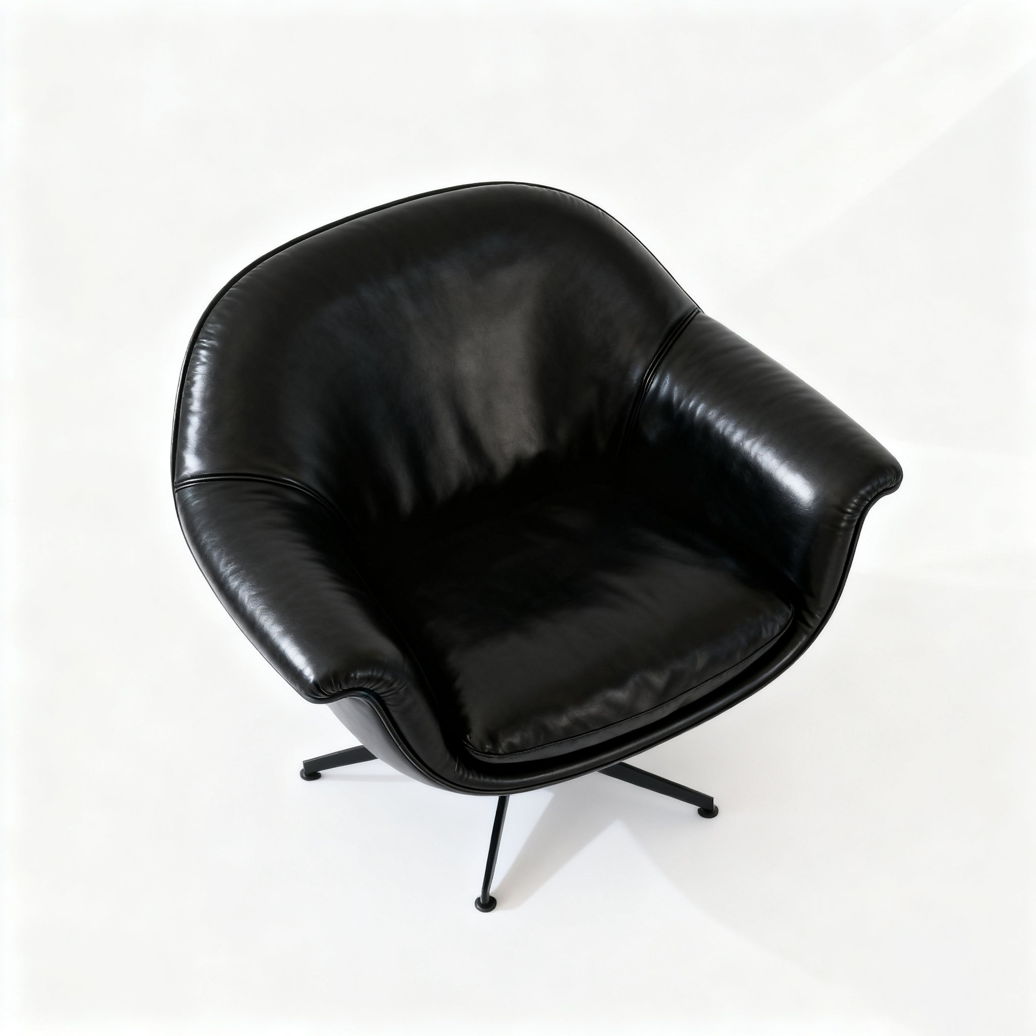 Silla giratoria de cuero con altura regulable