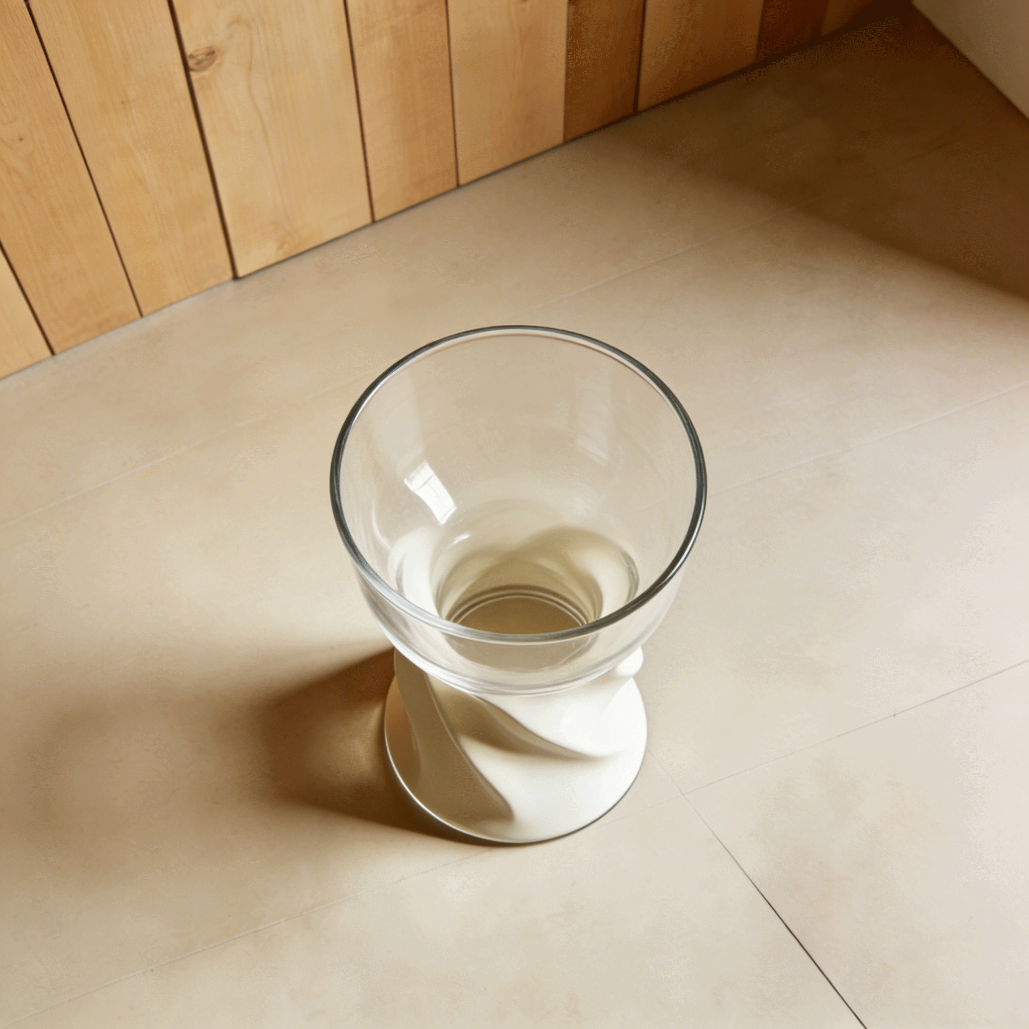 Vasos de vidrio resistentes y elegantes en la mesa