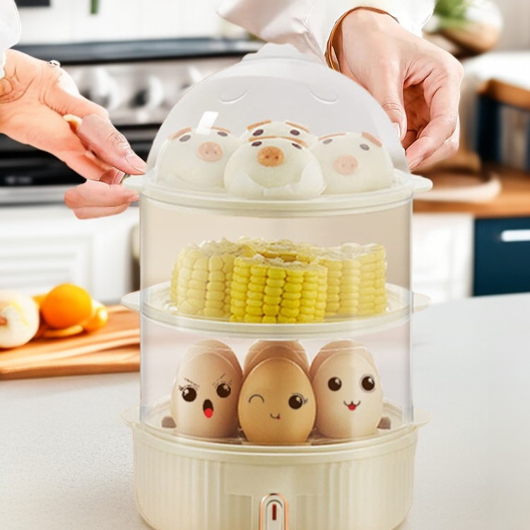 3段機能性朝食用卵蒸し