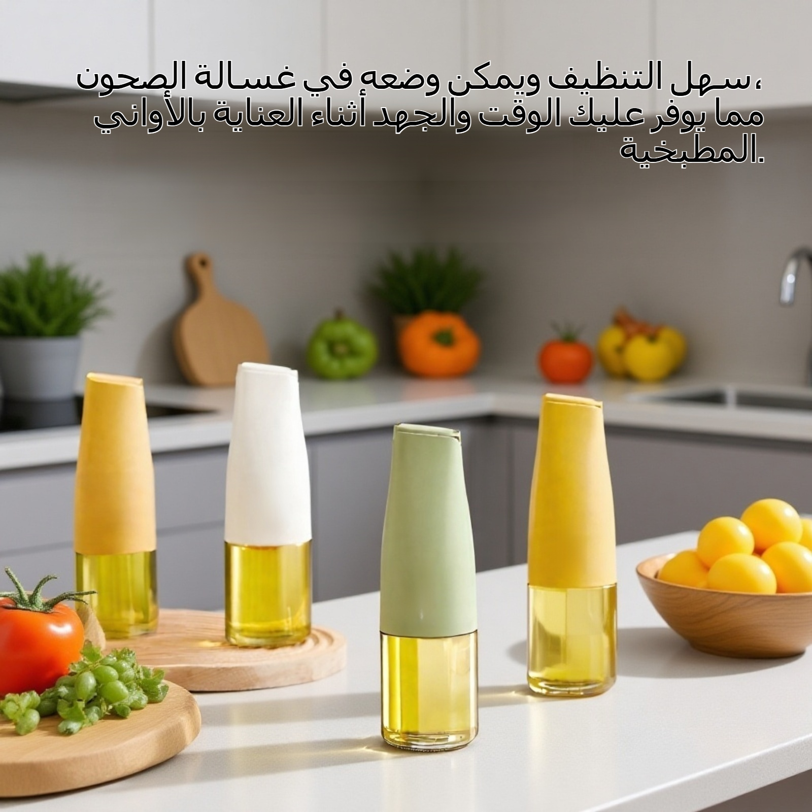 وعاء زيت زجاجي شفاف للمطبخ