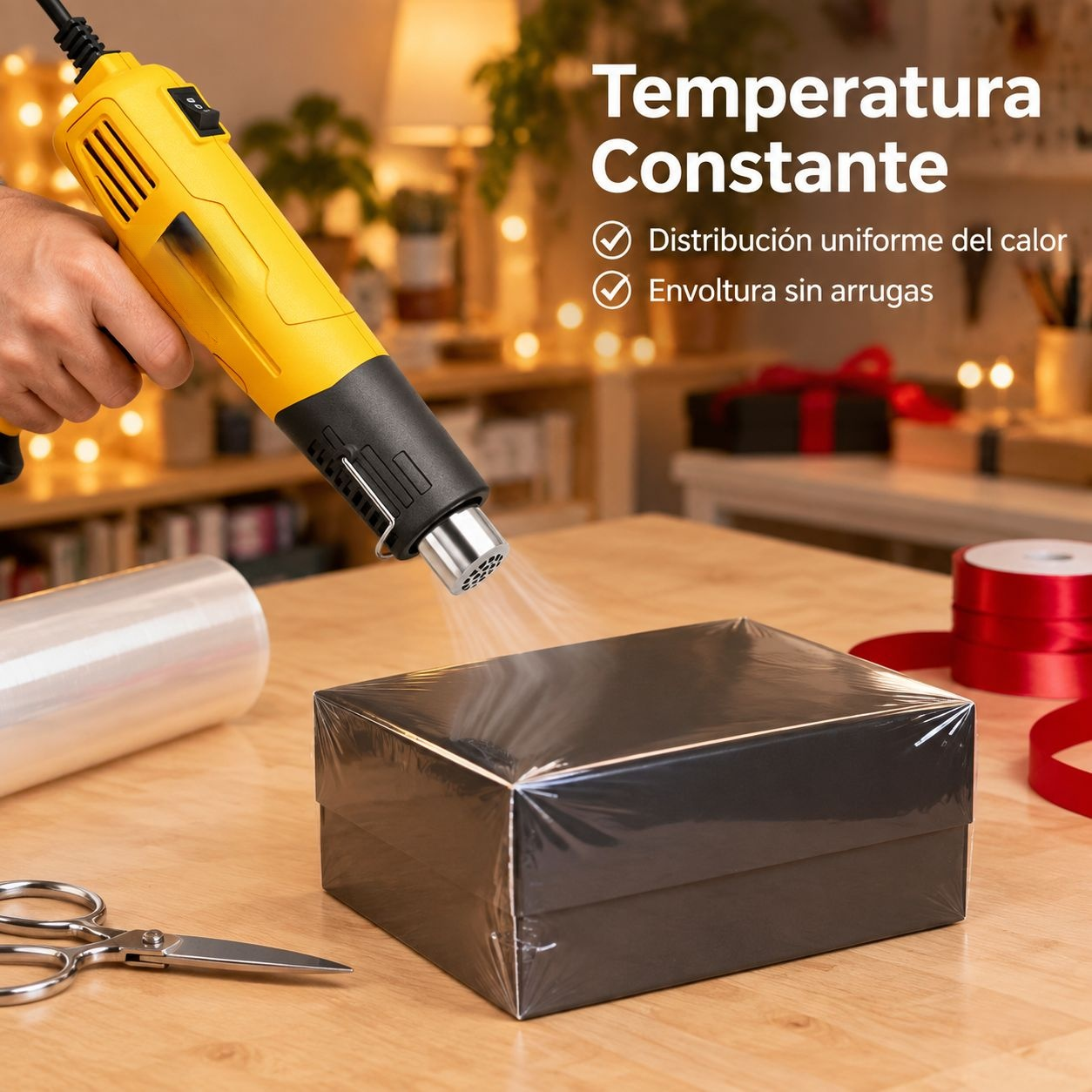Herramienta portátil de retracción con aire caliente
