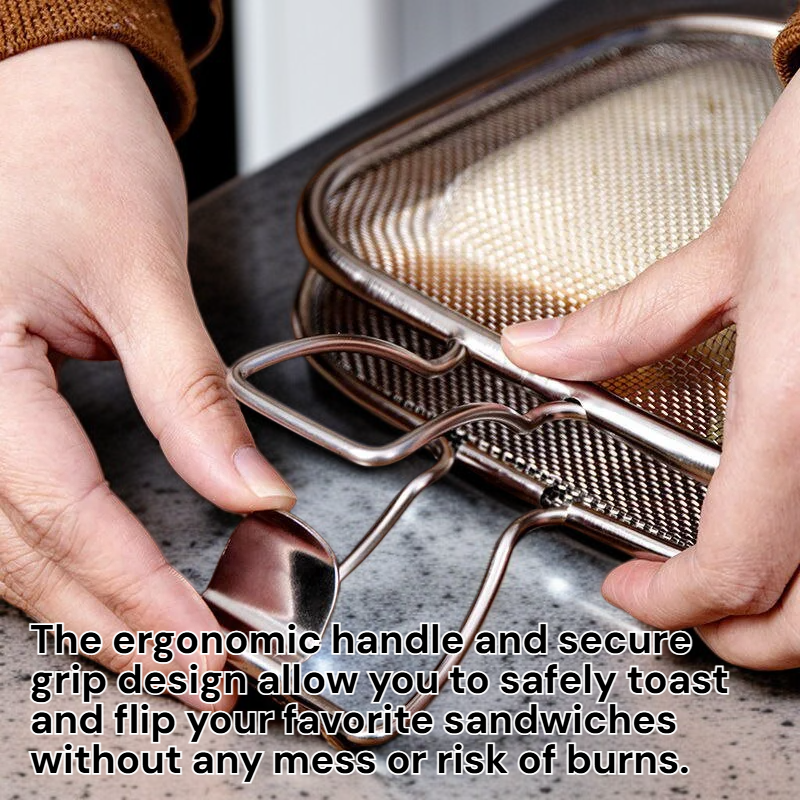 Multi-Purpose Stainless Steel Toaster Clamp for Sandwich Grilling