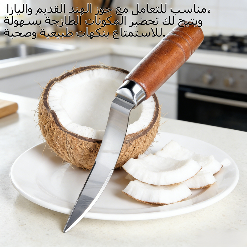 أداة متعددة الوظائف لفتح جوز الهند، أداة مطبخ من الفولاذ المقاوم للصدأ