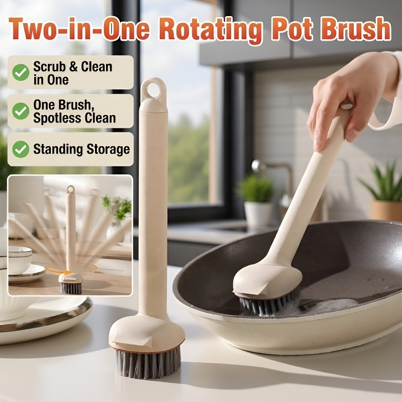 2-in-1 rotating pot brush