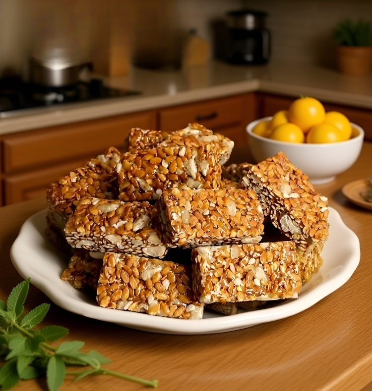 サクサク食感の亜麻クルミショートブレッド断面