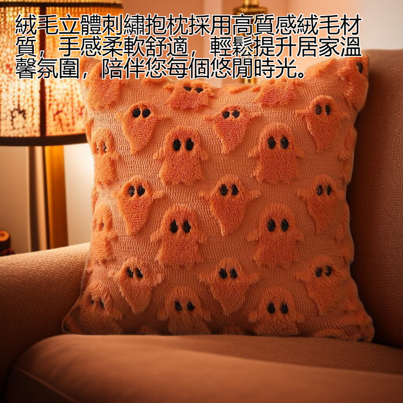 絨毛立體刺繡抱枕