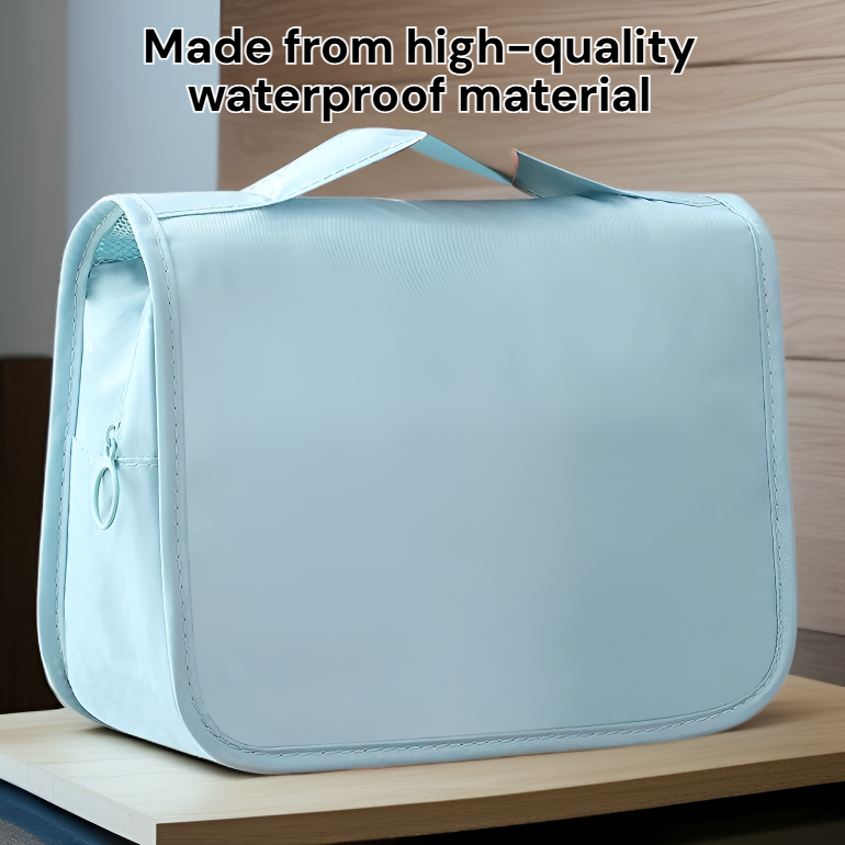 Waterproof Multifunctional Cosmetic Organizer with Hook, Partitioned Storage