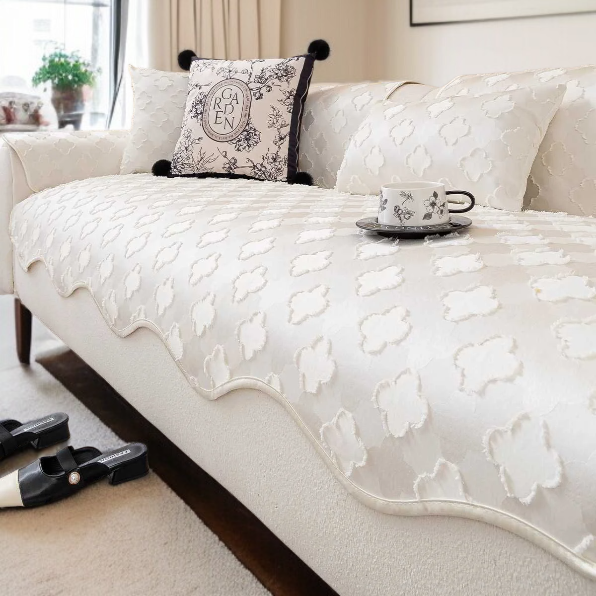 소파 쿠션 미끄럼 방지 이형 시니어 크림 화이트 쿠션 직선 소파 커버 이형 소파 쿠션