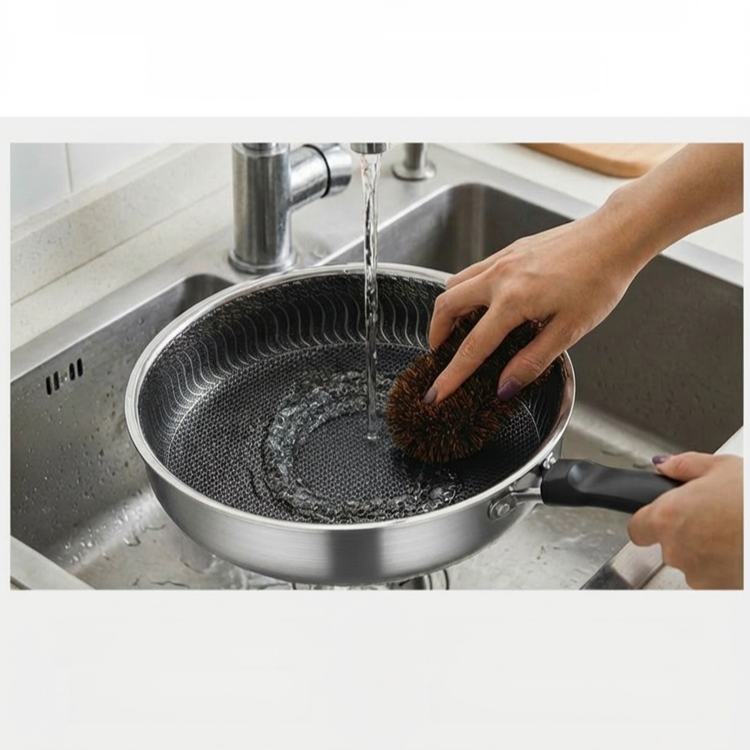 Stainless Steel Frying Pan for Eggs and Steaks