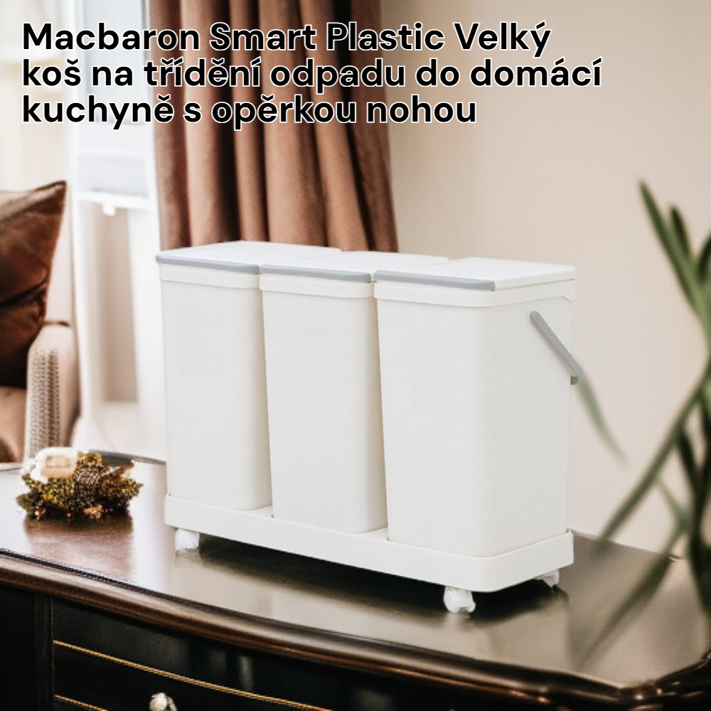 Velký chytrý plastový kuchyňský odpadkový koš s pedálem pro domácnost