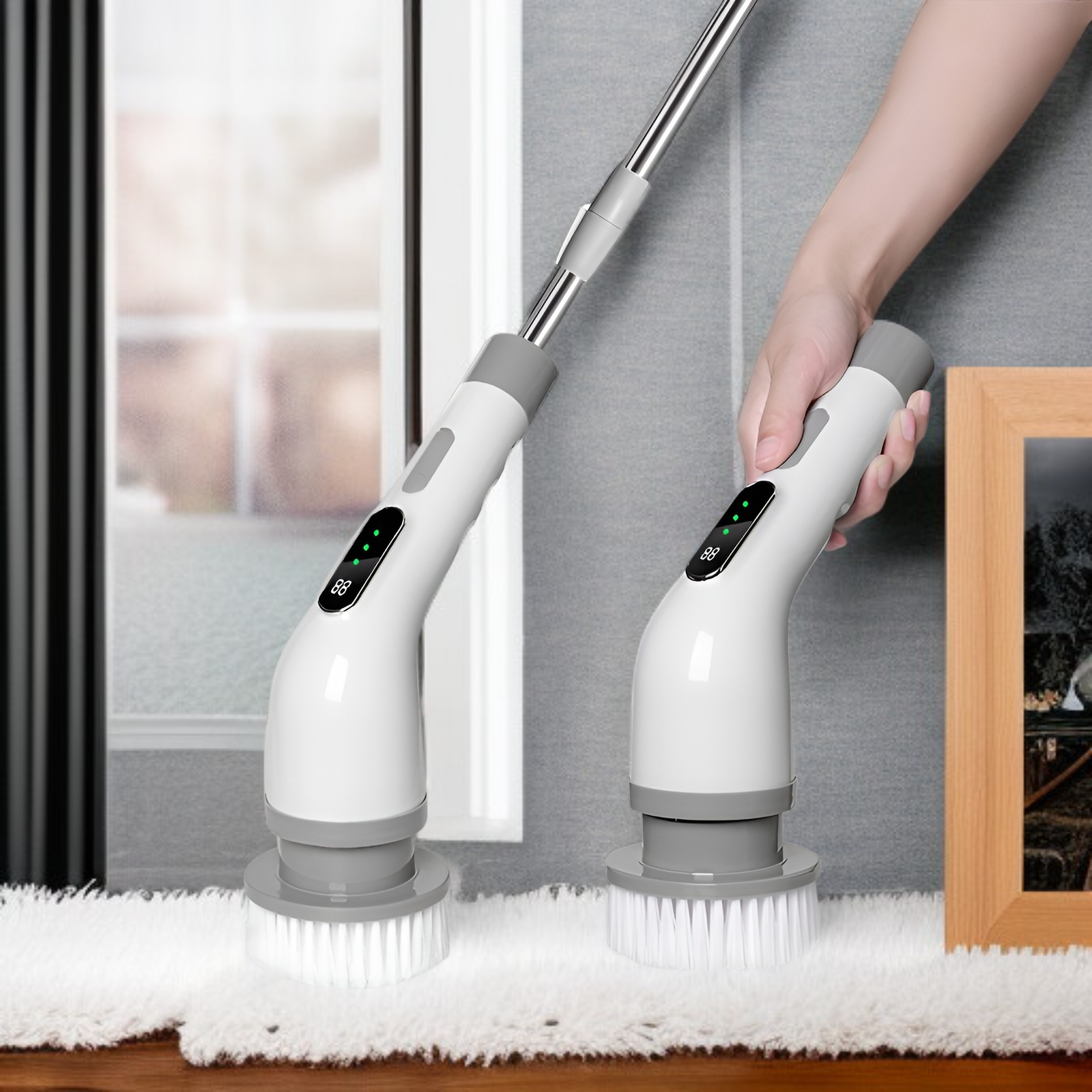 Cepillo recargable con accesorios intercambiables para limpieza