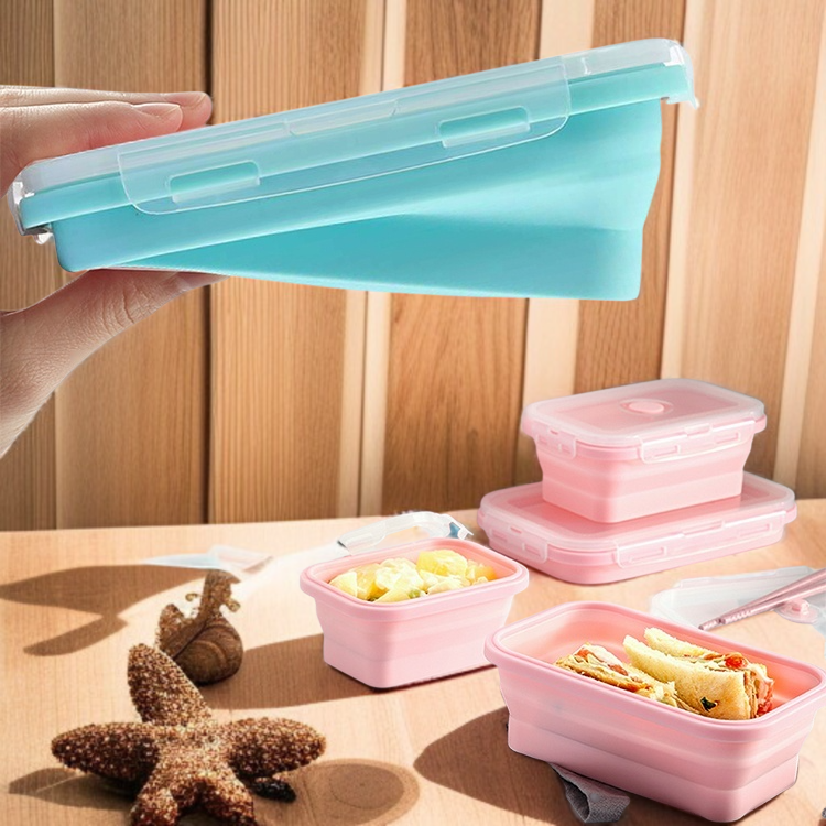 學生便當盒矽膠折疊設計細節