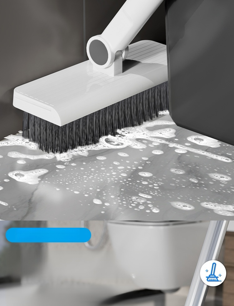 Foldaway broom and dustpan stored neatly in a small space