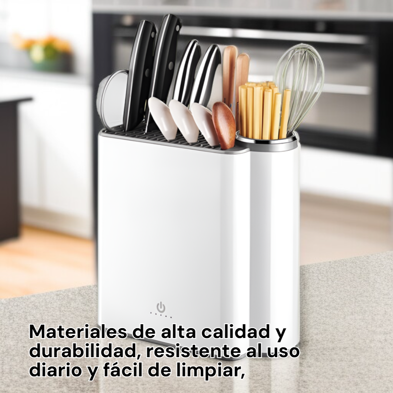 Soporte de cuchillos inteligente para cocina con esterilización UV
