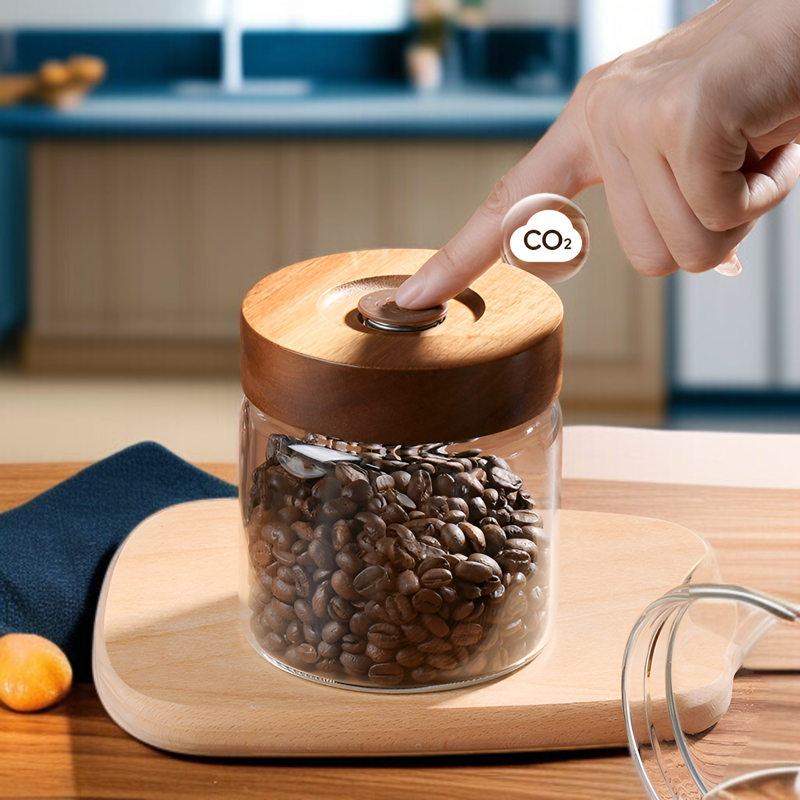 투명 유리 저장 용기 