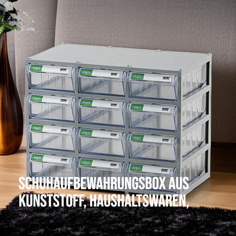 Schuhaufbewahrungsbox aus Kunststoff, mit Deckel und Schubladendesign, für Zuhause