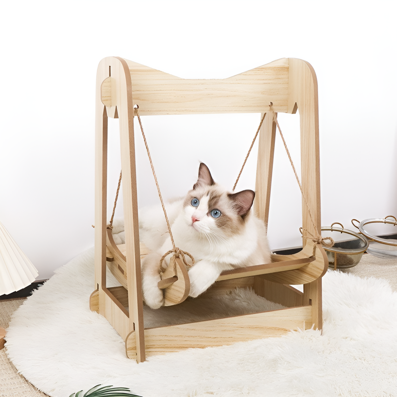Wooden Rocking Bed for Cats
