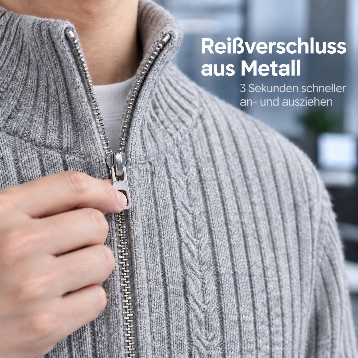 Herren Strick-Cardigan mit Streifen für Herbst/Winter