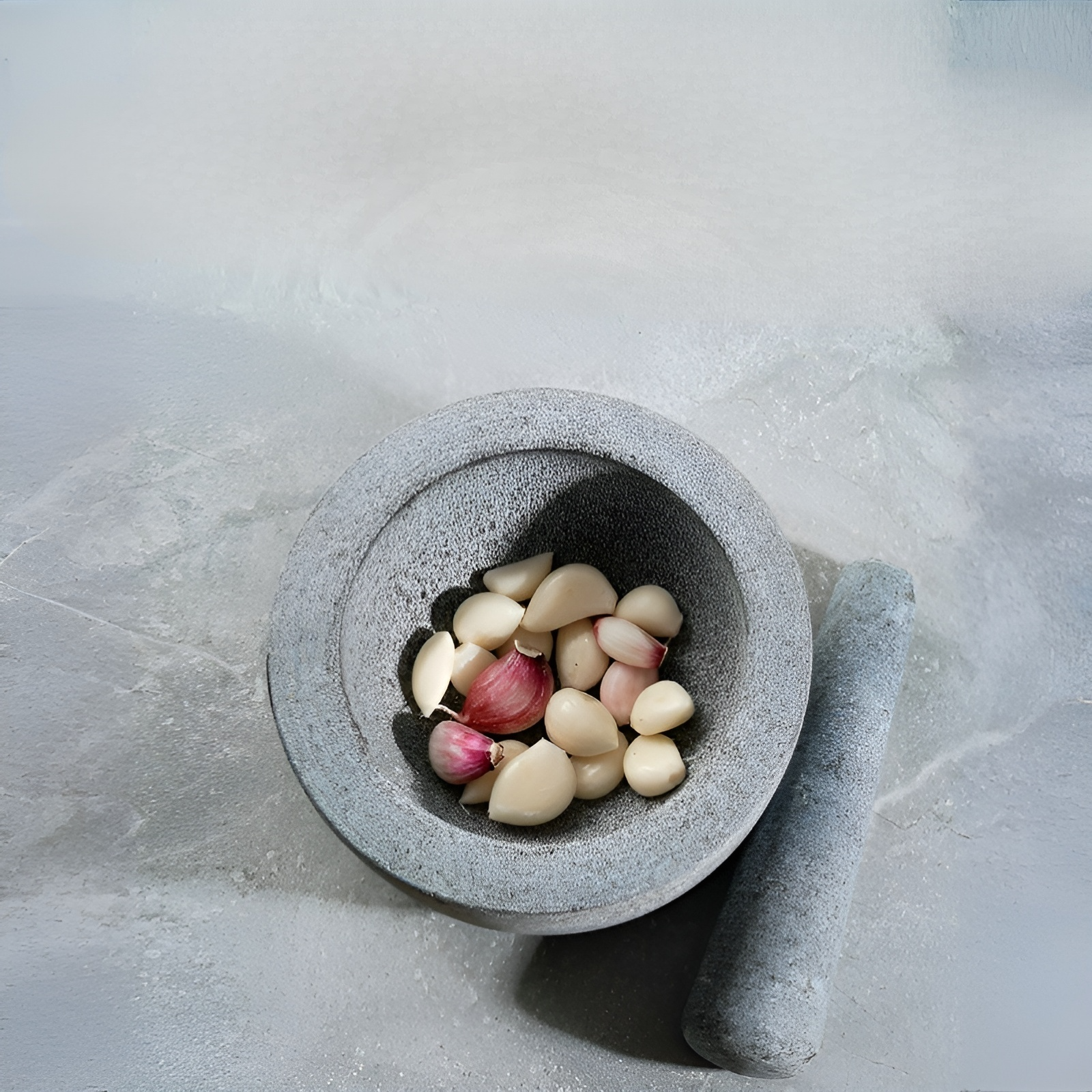 復古花崗岩手動搗蒜器