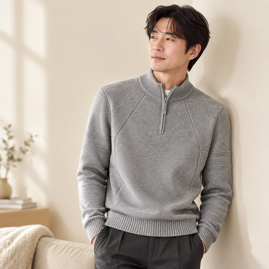남자 가을 하프집업 니트 이너 스웨터