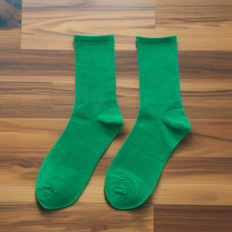 ミドル丈綿素材レディースソックス