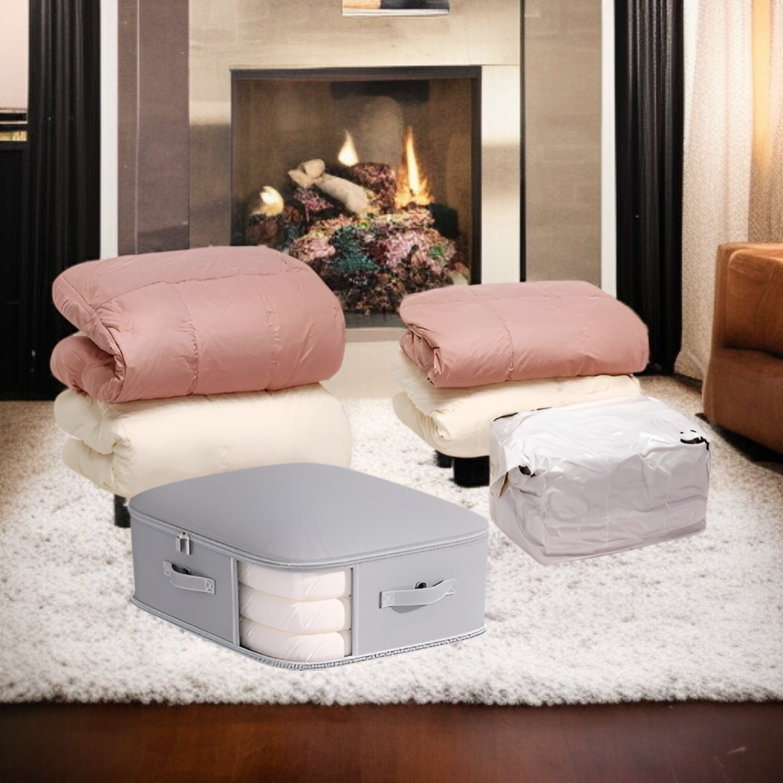 ダウンジャケット、キルト、シルクキルト用のキルト収納バッグ、冬物季節衣類や寝具収納バッグ用の特別な圧縮バッグ