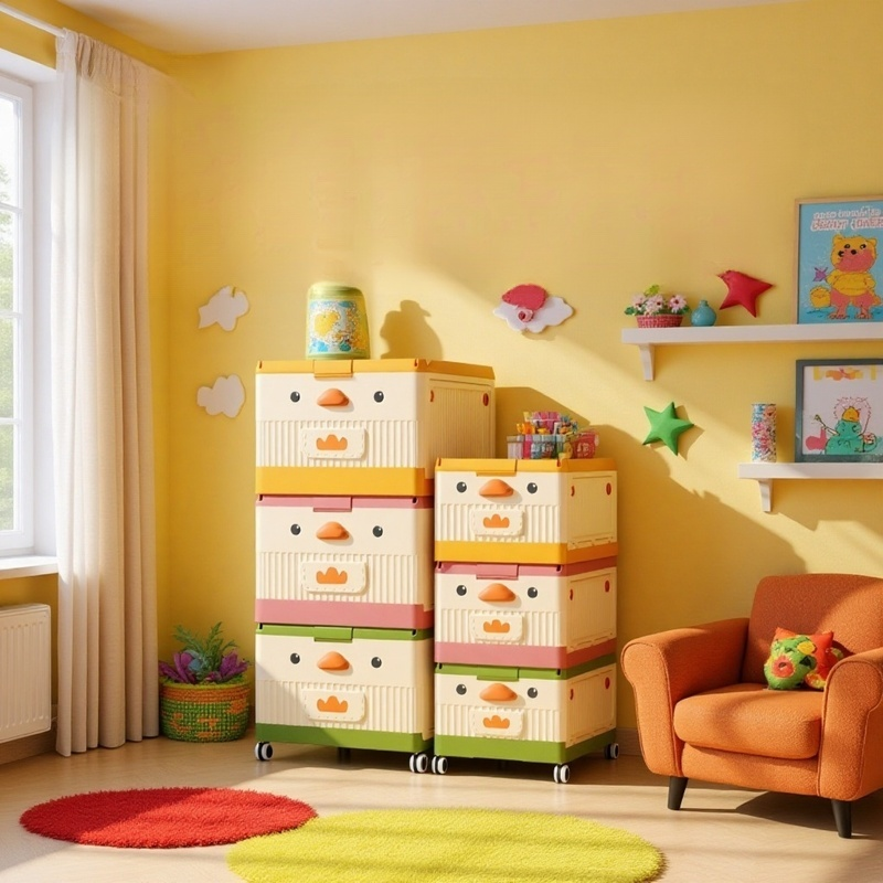 Kinderspielzeug-Aufbewahrungsbox, Haushaltsschlafzimmerrolle, große Kapazitäts-Aufbewahrungsbox, Bab