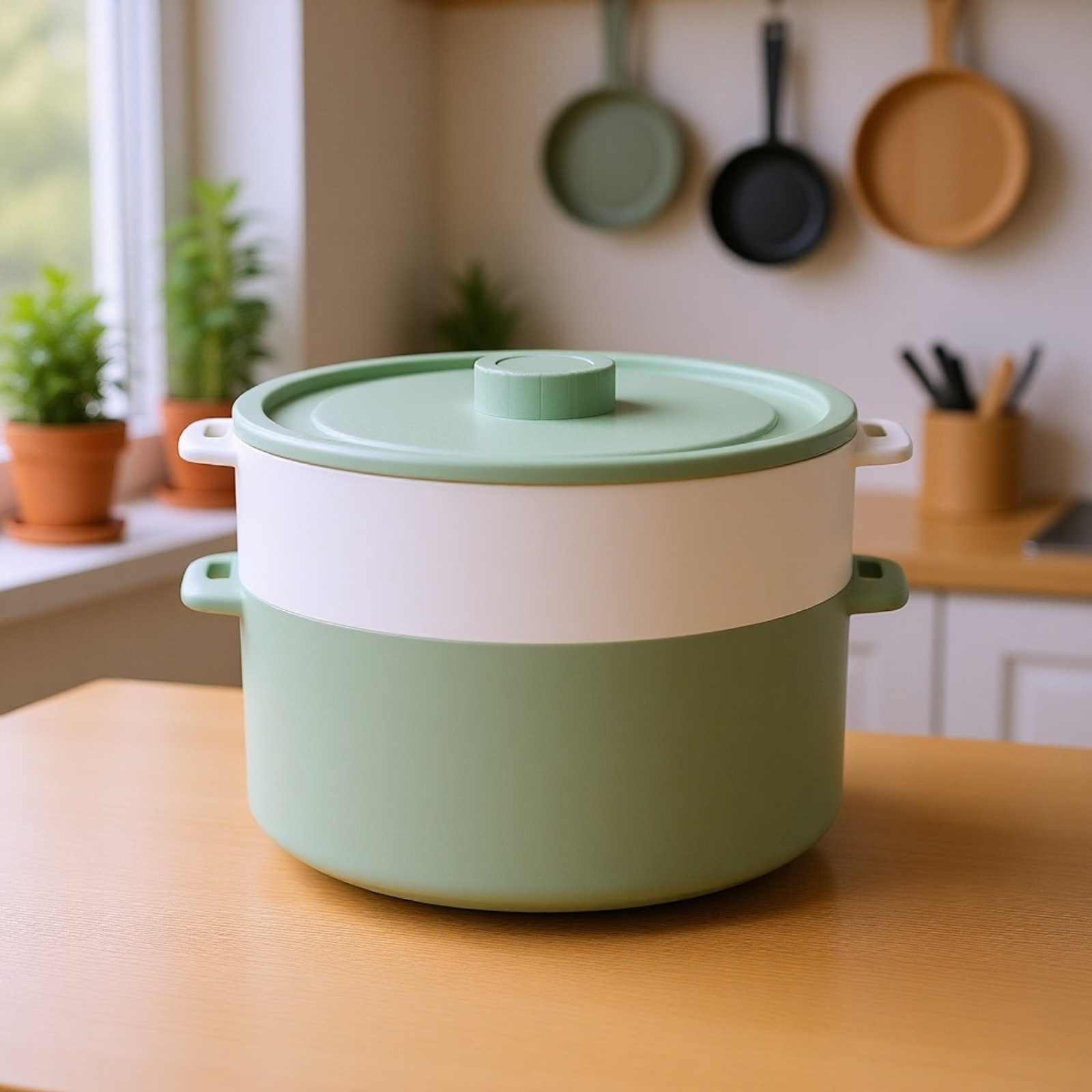 전자레인지 사용 가능한 이중 실리콘 찜기