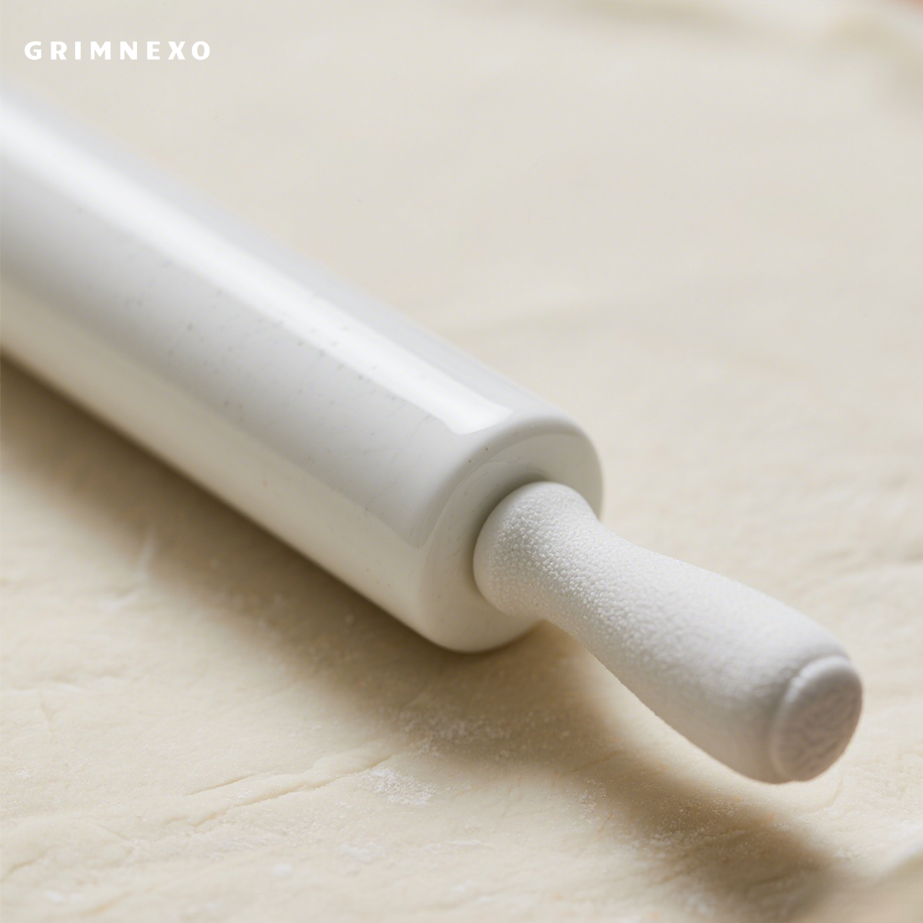 Non-stick ceramic rolling pin on kitchen counter