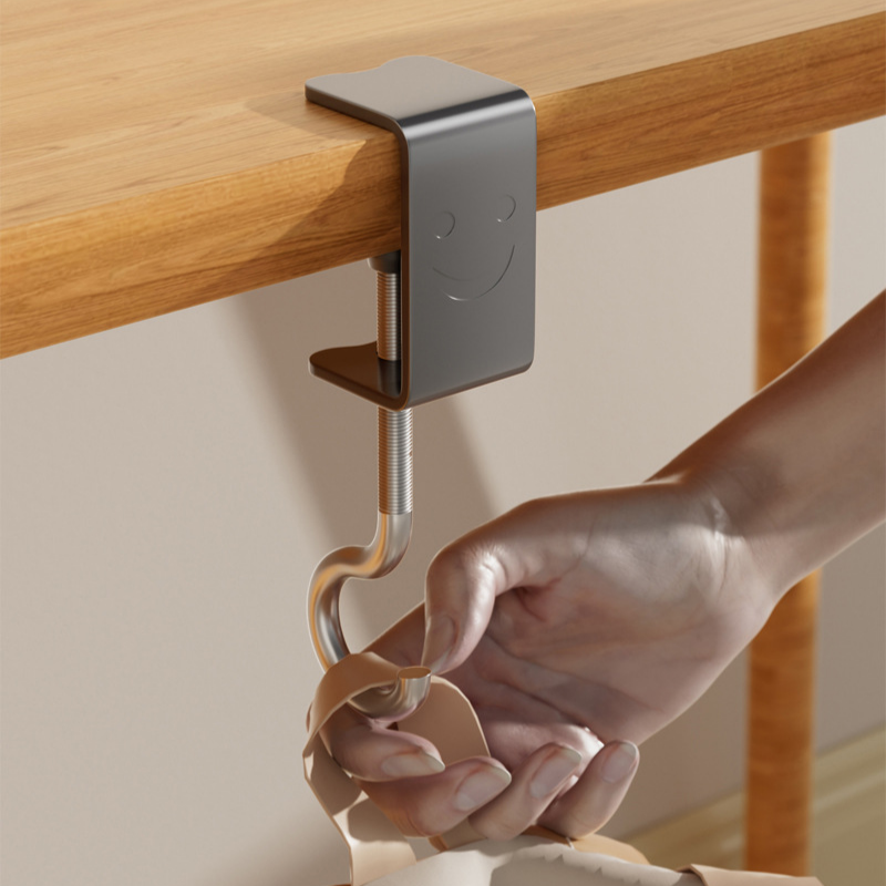  超強承重免鑽不鏽鋼桌邊掛鉤