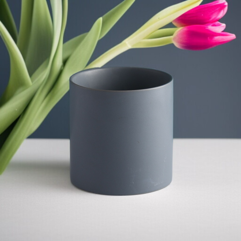 Colorful Ceramic Home Set Planter High Pot Flower Tray Round European Green Plant Planter