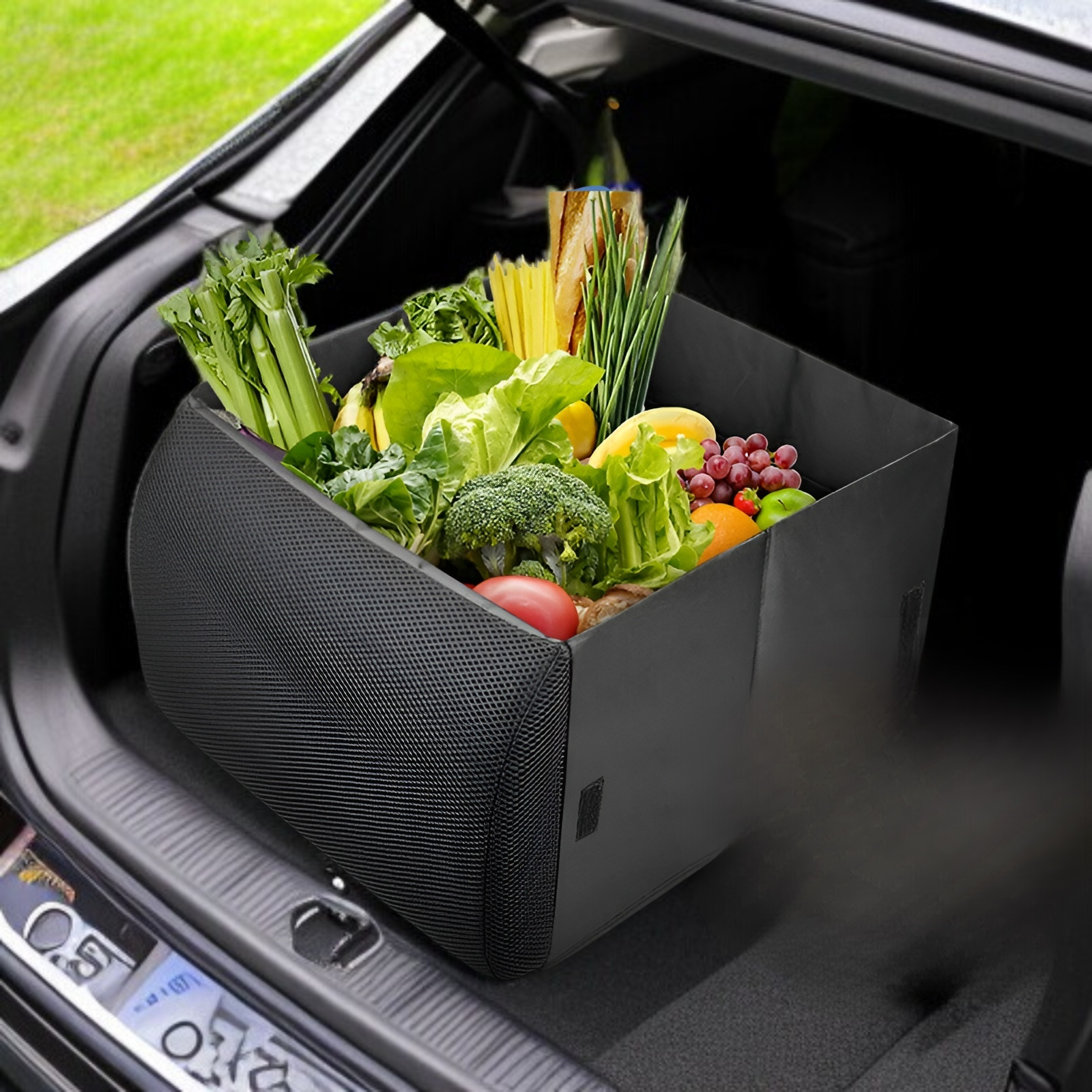 New Car Seat Storage Box & Lumbar Support Integrated Foldable Rectangular Car Organizer